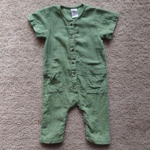 Kate Quinn Green Organic Cotton Short Sleeve Jumpsuit Size 3-6 Months